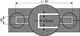 Graue TECE-Rinne mit zwei Kreisen und einem rechteckigen Element in der Mitte. Maße und Details sind im technischen Diagramm dargestellt.